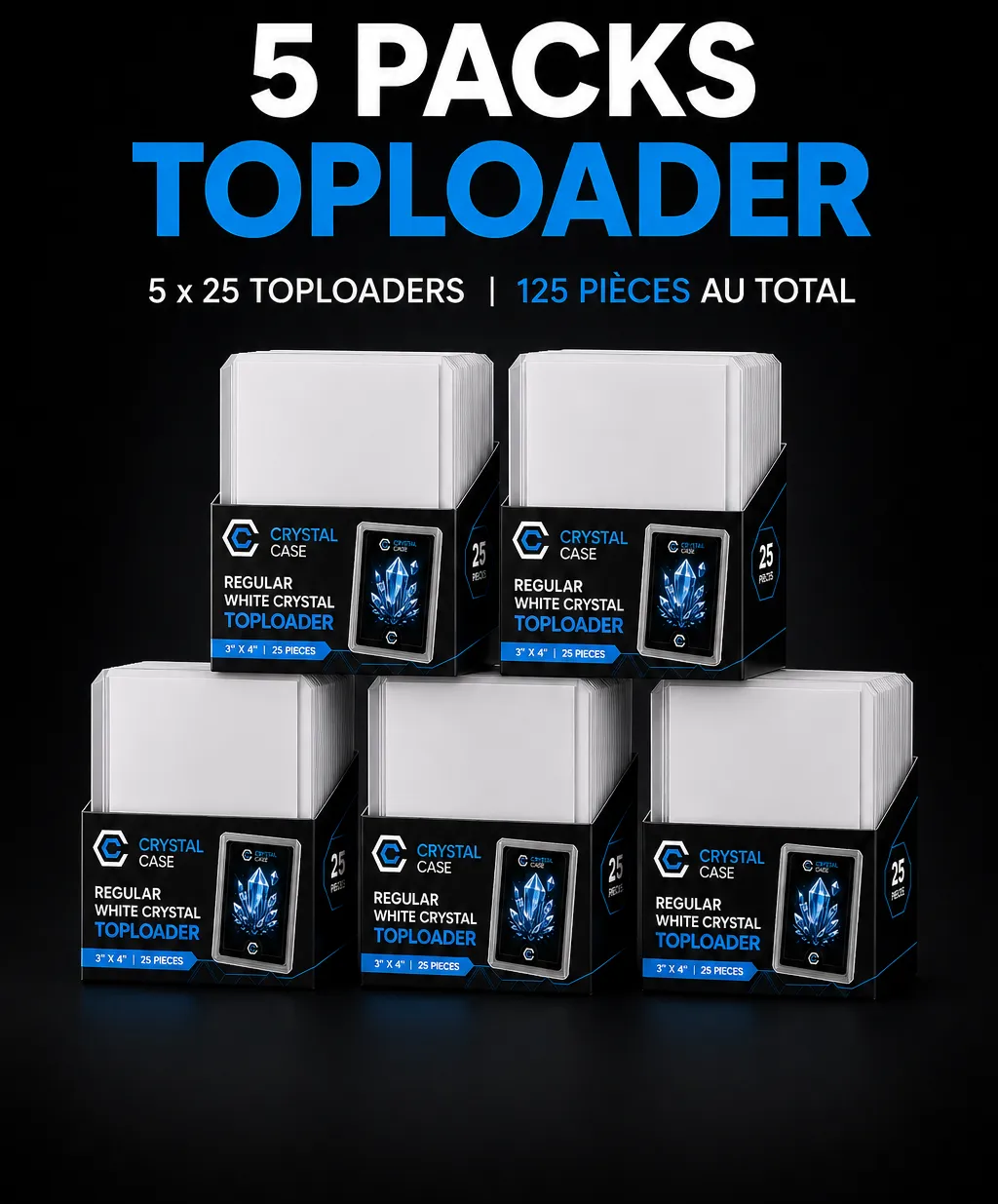 Toploader regular white crystal x 125