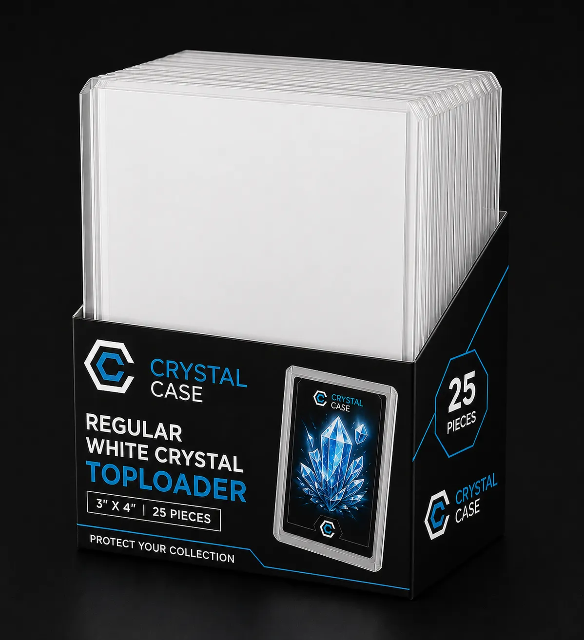 Toploader regular white crystal x 25